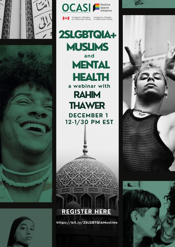 poster depicting queer Muslims with webinar information